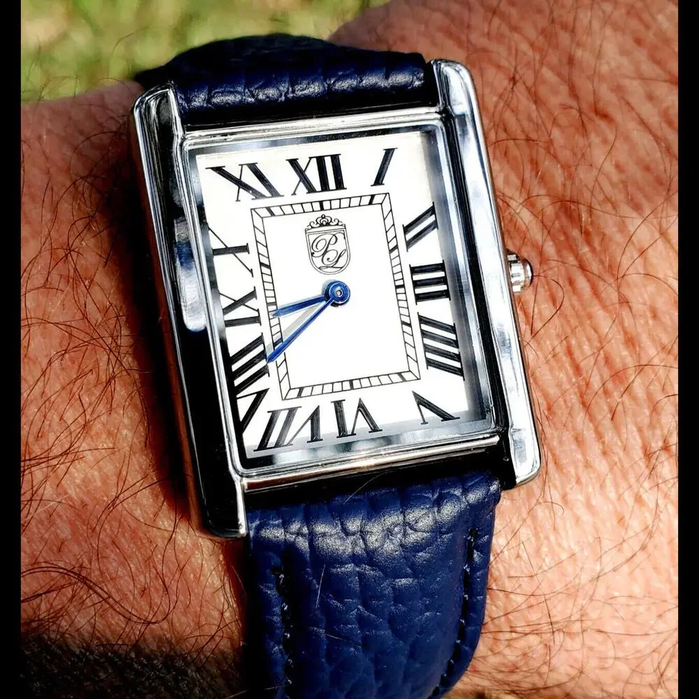 Pierre Lucerne 1888 Tank Swiss Inspired Mens Watch‎ Blue